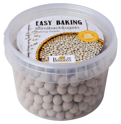Birkmann, Easy Baking, wiederverwendbare Blindbackkugeln aus Keramik, Backerbsen zum Beschweren von Teigen, 700 g in praktischer Aufbewahrungsdose, hitzebeständig bis 230 °C, 429345