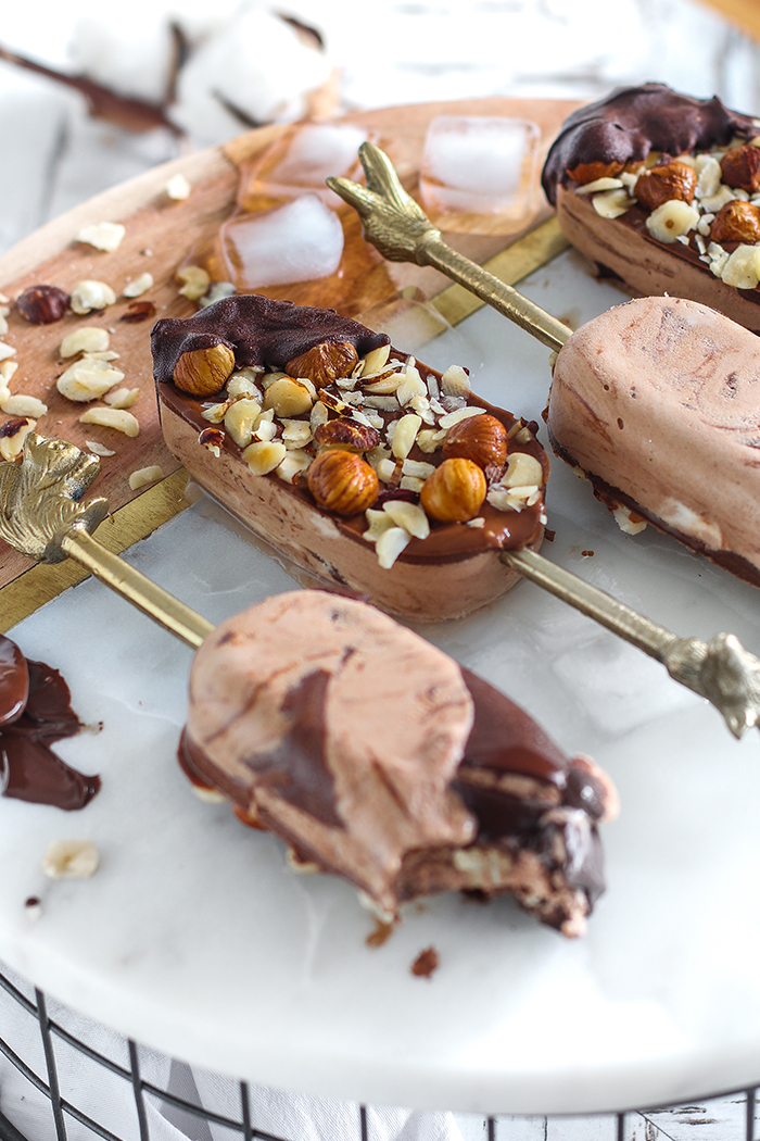 Nutella Eis am Stiel mit Nougat Haselnuss und Schokolade