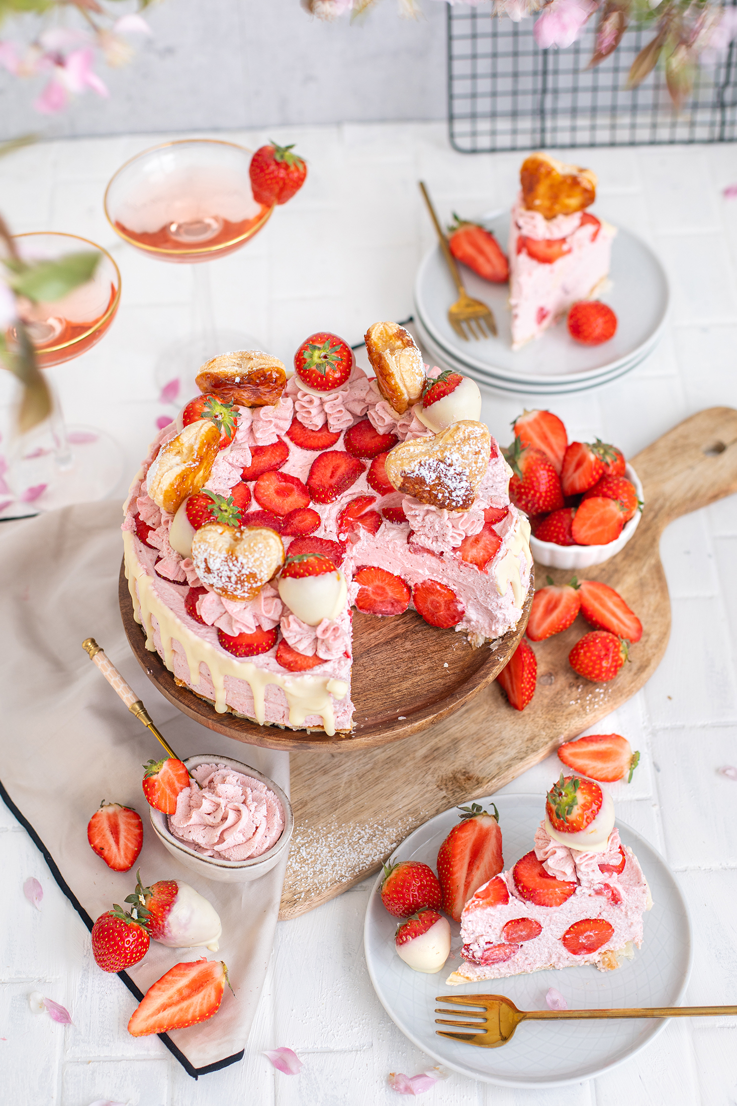 Erdbeer Blätterteig Torte