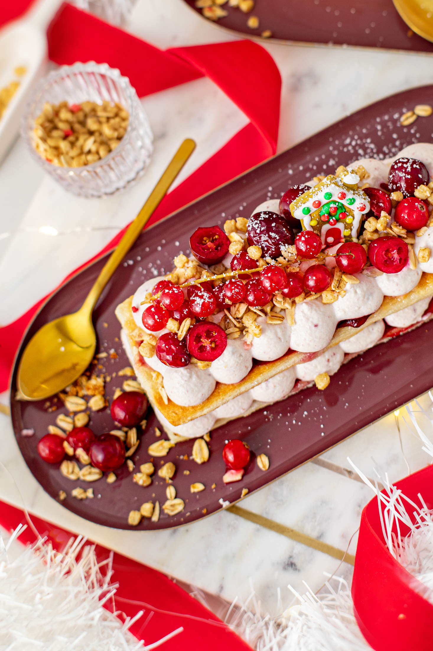 schnelles Cranberry Mille-Feuille