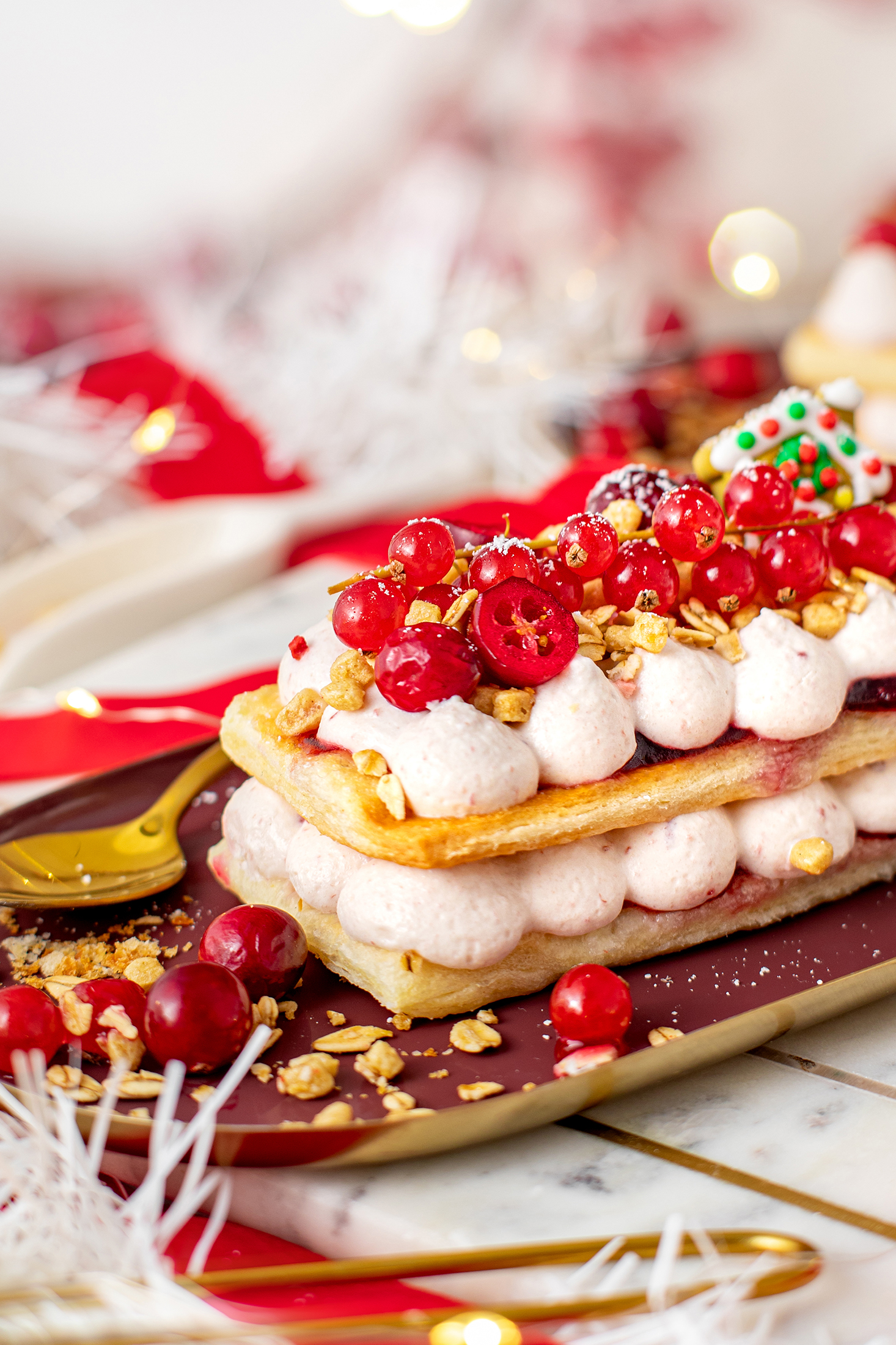 schnelles Cranberry Mille-Feuille